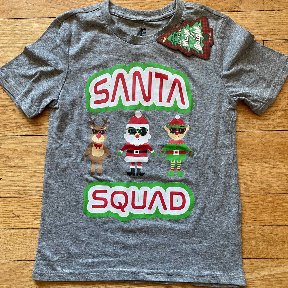 NWT American Dream Team Network ADTN Kids Santa Squad Cotton Blend Shirt (8)